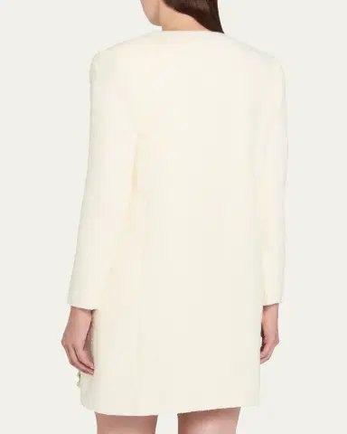 Oscar de la Renta Foxglove Embroidered Tweed Collarless Jacket | Thumbnail 3 Oscar de la Renta Foxglove Embroidered Tweed Collarless Jacket | Thumbnail 3