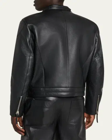 Tom Ford Men's Pebbled Leather Biker Jacket | Thumbnail 3 Tom Ford Men's Pebbled Leather Biker Jacket | Thumbnail 3