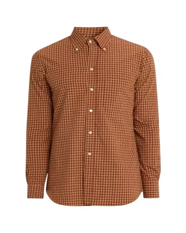 Salvatore Piccolo Men's Cotton Windowpane Plaid Sport Shirt | Thumbnail 1 Salvatore Piccolo Men's Cotton Windowpane Plaid Sport Shirt | Thumbnail 1
