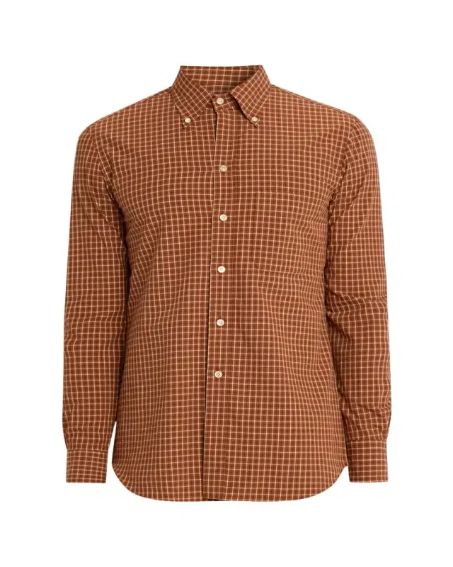 Salvatore Piccolo Men's Cotton Windowpane Plaid Sport Shirt