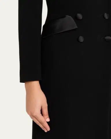 Sergio Hudson Double-Breasted Satin-Lapel Coat | Thumbnail 5 Sergio Hudson Double-Breasted Satin-Lapel Coat | Thumbnail 5