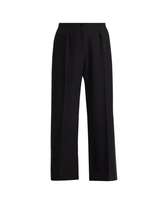 Felicita Double Pleated Wide-Leg Tuxedo Pants