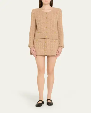 LoveShackFancy Berritt Cable-Knit Mini Skirt | Thumbnail 2 LoveShackFancy Berritt Cable-Knit Mini Skirt | Thumbnail 2