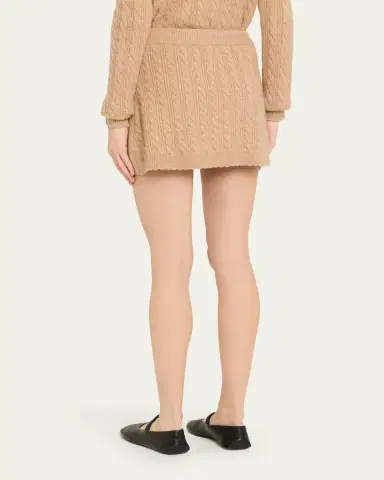 LoveShackFancy Berritt Cable-Knit Mini Skirt | Thumbnail 3 LoveShackFancy Berritt Cable-Knit Mini Skirt | Thumbnail 3