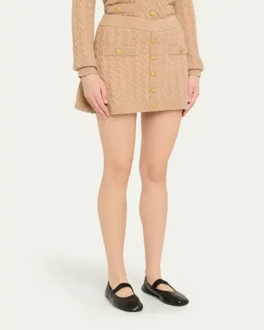 LoveShackFancy Berritt Cable-Knit Mini Skirt | Thumbnail 4 LoveShackFancy Berritt Cable-Knit Mini Skirt | Thumbnail 4