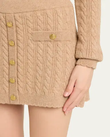 LoveShackFancy Berritt Cable-Knit Mini Skirt | Thumbnail 5 LoveShackFancy Berritt Cable-Knit Mini Skirt | Thumbnail 5