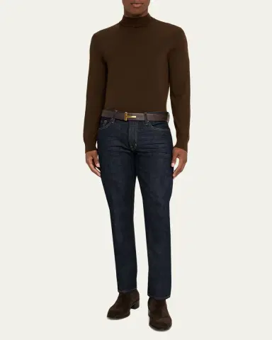Tom Ford Men's Dark Rinse Selvedge Straight-Fit Jeans | Thumbnail 2 Tom Ford Men's Dark Rinse Selvedge Straight-Fit Jeans | Thumbnail 2