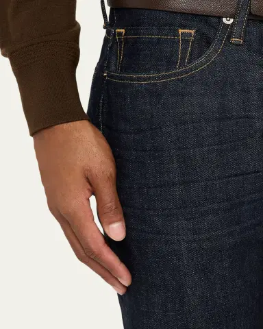 Tom Ford Men's Dark Rinse Selvedge Straight-Fit Jeans | Thumbnail 5 Tom Ford Men's Dark Rinse Selvedge Straight-Fit Jeans | Thumbnail 5
