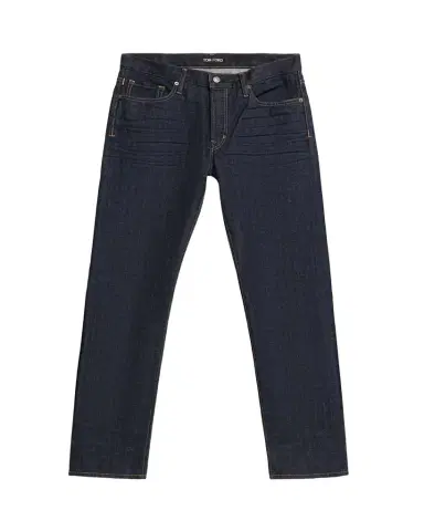 Tom Ford Men's Dark Rinse Selvedge Straight-Fit Jeans | Thumbnail 1 Tom Ford Men's Dark Rinse Selvedge Straight-Fit Jeans | Thumbnail 1