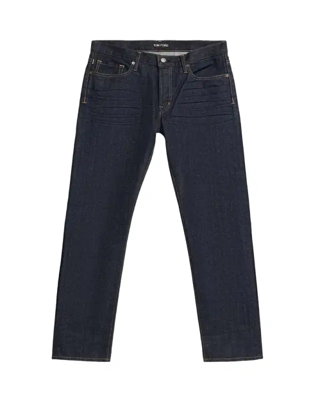 TOM FORD Men's Dark Rinse Selvedge Straight-Fit Jeans