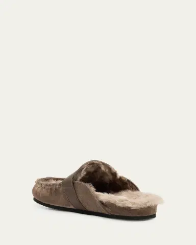 Brunello Cucinelli Suede Shearling-Lined Mules | Thumbnail 4