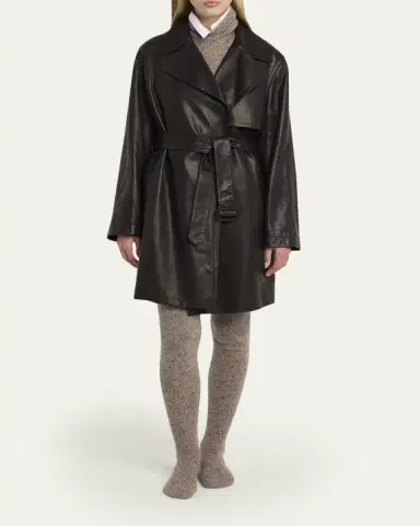 The Row Siempra Leather Wrap Trench Coat | Thumbnail 2 The Row Siempra Leather Wrap Trench Coat | Thumbnail 2
