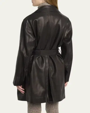The Row Siempra Leather Wrap Trench Coat | Thumbnail 3 The Row Siempra Leather Wrap Trench Coat | Thumbnail 3
