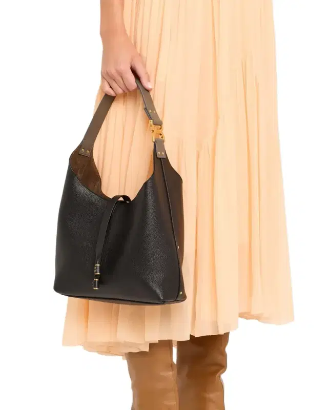 Marcie Small Hobo Bag in Grained Calfskin