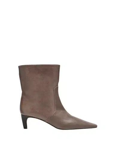 Brunello Cucinelli Leather Monili Kitten-Heel Ankle Booties | Thumbnail 1 Brunello Cucinelli Leather Monili Kitten-Heel Ankle Booties | Thumbnail 1