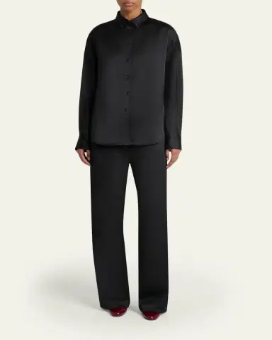 Proenza Schouler White Label Magnus Wide-Leg Crinkled Crepe Pants | Thumbnail 2 Proenza Schouler White Label Magnus Wide-Leg Crinkled Crepe Pants | Thumbnail 2