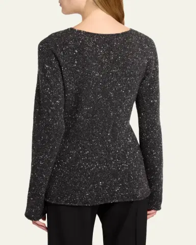 The Row Maira Speckled Cashmere Sweater | Thumbnail 3 The Row Maira Speckled Cashmere Sweater | Thumbnail 3
