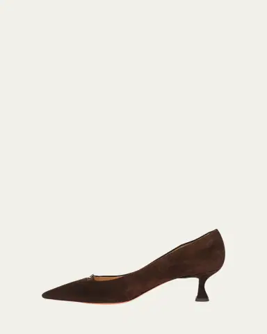Santoni 55mm Sabine Suede Buckle Pumps | Thumbnail 3 Santoni 55mm Sabine Suede Buckle Pumps | Thumbnail 3