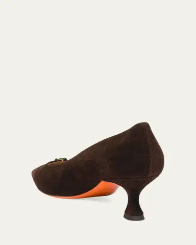 Santoni 55mm Sabine Suede Buckle Pumps | Thumbnail 5 Santoni 55mm Sabine Suede Buckle Pumps | Thumbnail 5