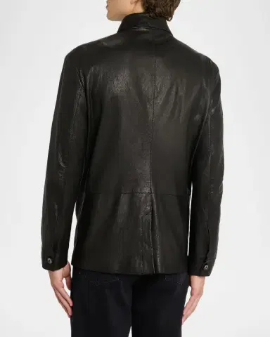 Giorgio Armani Men's Nappa Leather Safari Jacket | Thumbnail 3 Giorgio Armani Men's Nappa Leather Safari Jacket | Thumbnail 3