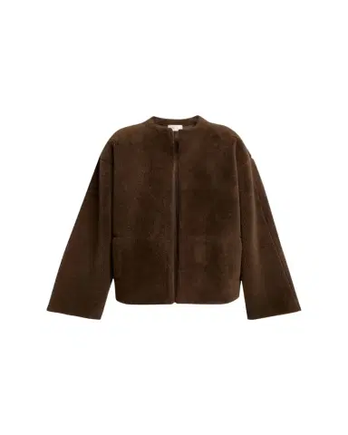 The Row Valorin Lamb Shearling Collarless Jacket | Thumbnail 1 The Row Valorin Lamb Shearling Collarless Jacket | Thumbnail 1