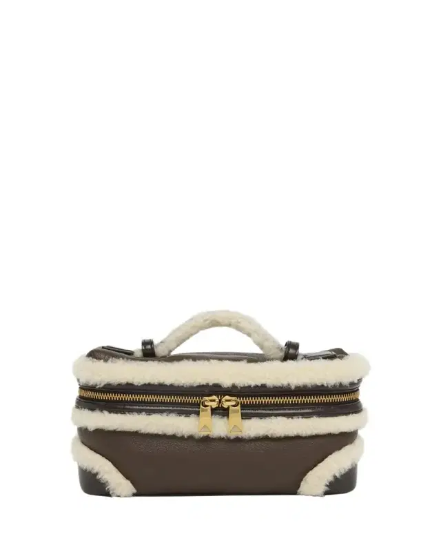 Bottega Veneta Bang Bang Shearling Vanity Top-Handle Bag