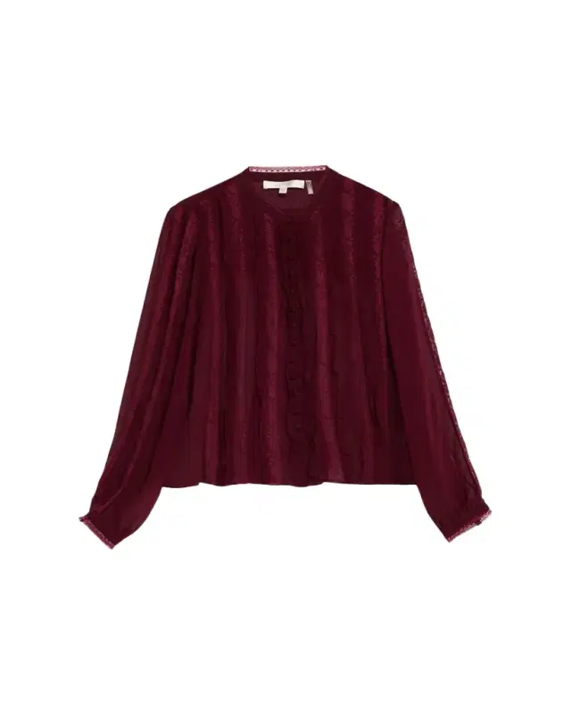 LoveShackFancy Alvynne Sheer Lace Blouse