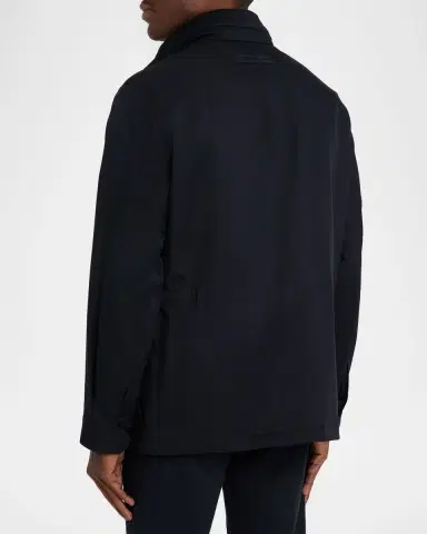 Zegna Men's Technical Full-Zip Car Coat | Thumbnail 2 Zegna Men's Technical Full-Zip Car Coat | Thumbnail 2