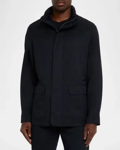 Zegna Men's Technical Full-Zip Car Coat | Thumbnail 3 Zegna Men's Technical Full-Zip Car Coat | Thumbnail 3