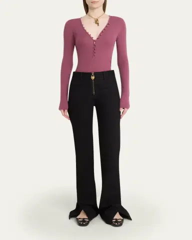 Chloé Denim Split-Cuff Flare Trousers | Thumbnail 2 Chloé Denim Split-Cuff Flare Trousers | Thumbnail 2