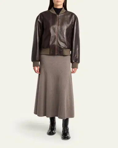 The Row Morisel Leather Bomber Jacket | Thumbnail 2 The Row Morisel Leather Bomber Jacket | Thumbnail 2