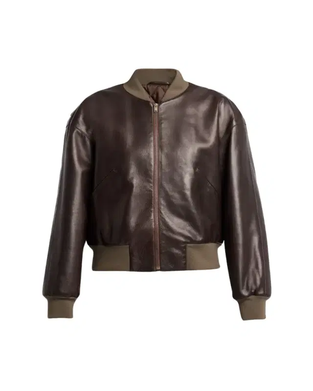 THE ROW Morisel Leather Bomber Jacket