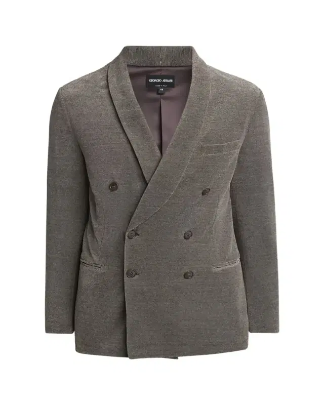 Men's Stripe Chenille Double-Breasted Shawl-Lapel Sport Coat