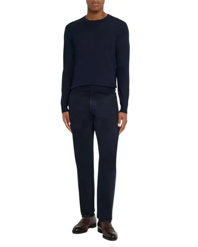 Men's Slim-Fit Marbled Cotton Five-Pocket Pants