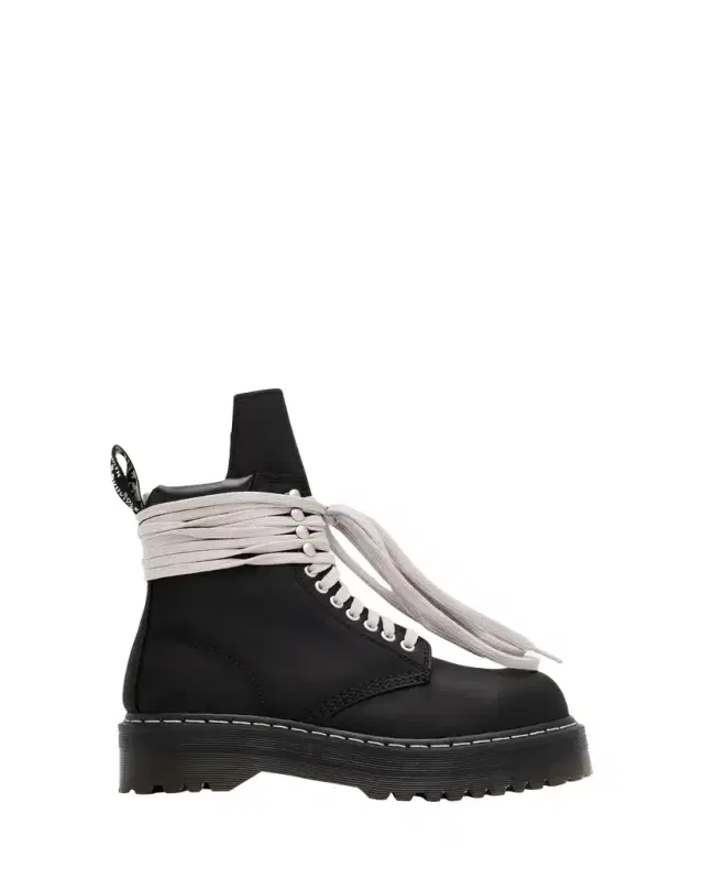 Rick Owens x Dr. Martens Quad Sole Steel Toe Leather Ankle Boots