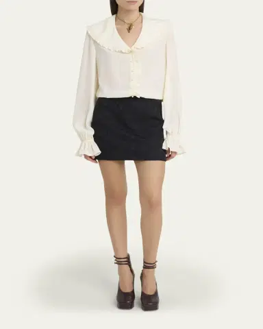 Chloé Ornamental Jacquard Mini Skirt | Thumbnail 2 Chloé Ornamental Jacquard Mini Skirt | Thumbnail 2