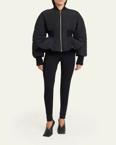 Alaïa High-Rise Rib Yoke Leggings | Thumbnail 2