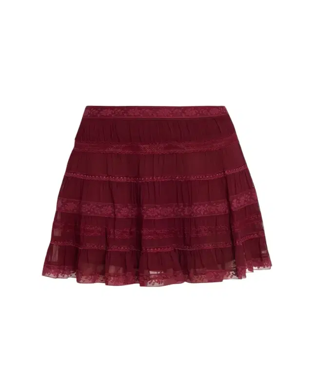 LoveShackFancy Fleetta Lace Mini Skirt