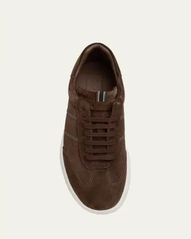 Brioni Men's New Cassette Suede Low-Top Sneakers | Thumbnail 3
