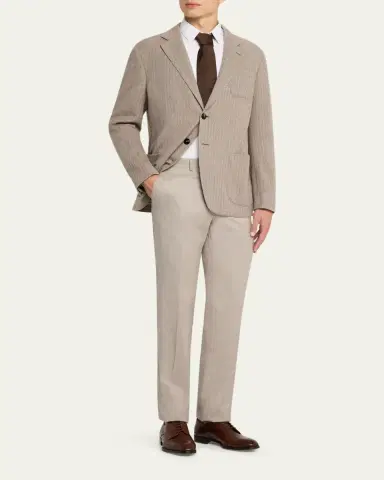 Giorgio Armani Men's Herringbone Cashmere and Wool Sport Coat | Thumbnail 2 Giorgio Armani Men's Herringbone Cashmere and Wool Sport Coat | Thumbnail 2