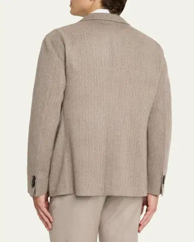 Giorgio Armani Men's Herringbone Cashmere and Wool Sport Coat | Thumbnail 3 Giorgio Armani Men's Herringbone Cashmere and Wool Sport Coat | Thumbnail 3
