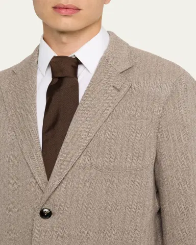 Giorgio Armani Men's Herringbone Cashmere and Wool Sport Coat | Thumbnail 5 Giorgio Armani Men's Herringbone Cashmere and Wool Sport Coat | Thumbnail 5