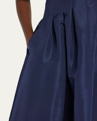 Carolina Herrera V-Neck Pleated Short-Sleeve Midi Dress | Thumbnail 5 Carolina Herrera V-Neck Pleated Short-Sleeve Midi Dress | Thumbnail 5