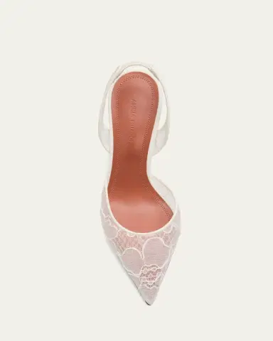 Amina Muaddi Holli Lace Slingback Pumps | Thumbnail 3