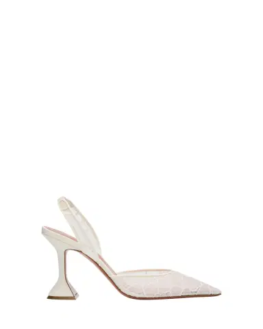 Amina Muaddi Holli Lace Slingback Pumps | Thumbnail 4