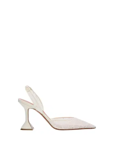 Amina Muaddi Holli Lace Slingback Pumps | Thumbnail 1
