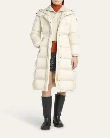 Moncler Chamer Long Hooded Down Coat with Detachable Dickey | Thumbnail 2 Moncler Chamer Long Hooded Down Coat with Detachable Dickey | Thumbnail 2