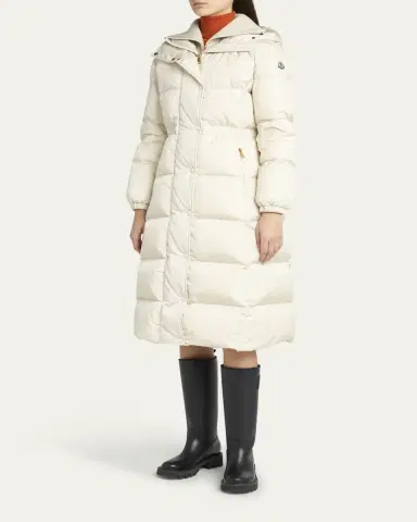 Moncler Chamer Long Hooded Down Coat with Detachable Dickey | Thumbnail 4 Moncler Chamer Long Hooded Down Coat with Detachable Dickey | Thumbnail 4