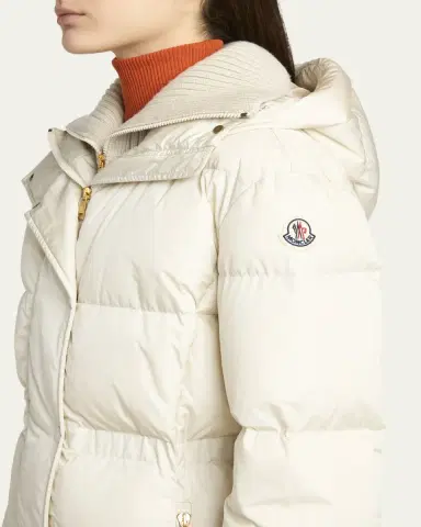 Moncler Chamer Long Hooded Down Coat with Detachable Dickey | Thumbnail 5 Moncler Chamer Long Hooded Down Coat with Detachable Dickey | Thumbnail 5