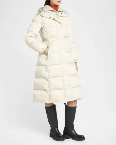 Moncler Chamer Long Hooded Down Coat with Detachable Dickey | Thumbnail 8 Moncler Chamer Long Hooded Down Coat with Detachable Dickey | Thumbnail 8